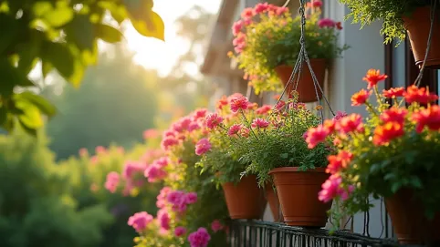 Kwiaty balkonowe zwisające lubiące słońce