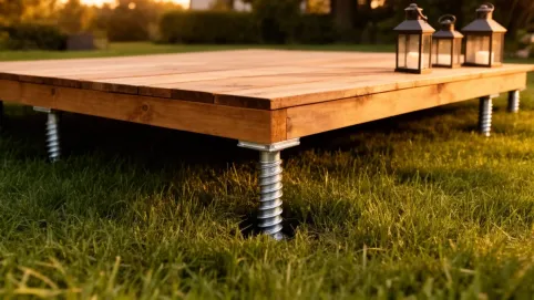 Podest tarasowy montaż na trawie