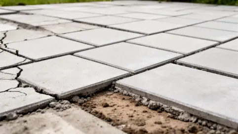 Układanie płyt tarasowych na suchym betonie